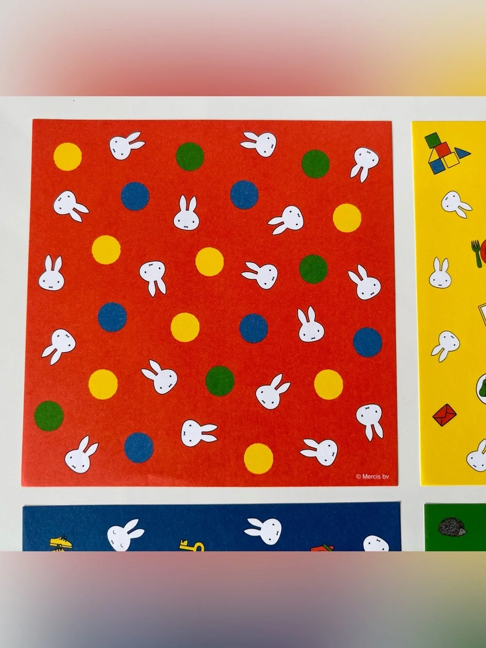 Miffy Bright Kawaii Decorative Origami Paper Set of 4 Designs NWT